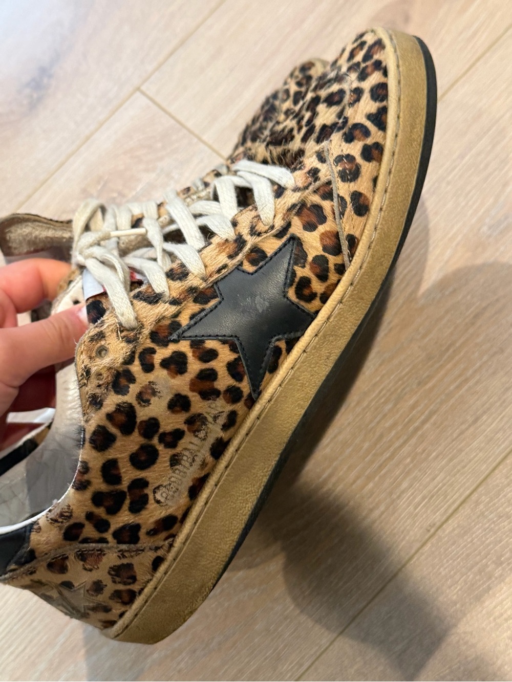 Golden Goose Leopard-Print Low-Top Sneakers in Brown and Black - Picture 3 of 7